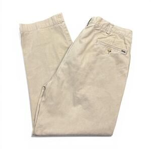 Polo Ralph Lauren Chino Pants Mens Size 36x30 Classic Fit Pleated Khaki Tan